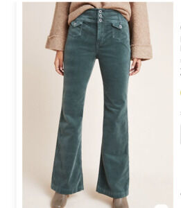 Anthropologie Pilcro High Rise Bootcut Corduroy Pants Jeans Green 29 $128
